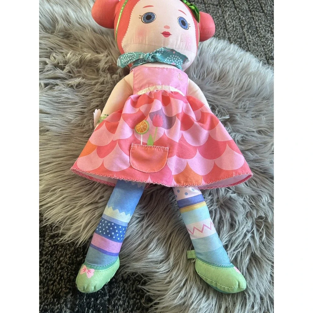Zapf‎ Creations Mooshka Doll Plush Stuffed Toy Pink Green Bow Flowers Anchor